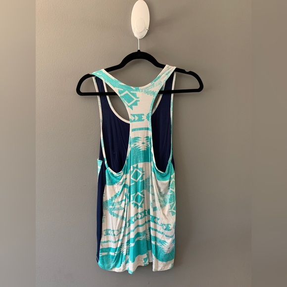 Teal Aztec Print Tank - Picture 2 of 2